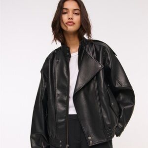 Abercrombie & Fitch Women's Black Leather Jacket